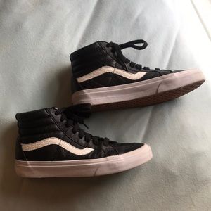Leather high top vans